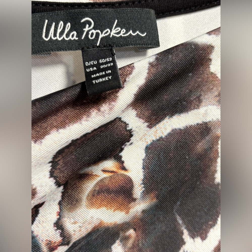 Ulla Popken,  sleeveless Animal Print Maxi Dress with Green Accents, Size 20-22 - Picture 5 of 7